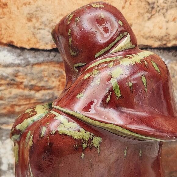 Shiwan Pottery Monk Figurine – 10.5" Tall, Vintage Chinese Glazed Sculpture - Picture 5 of 12